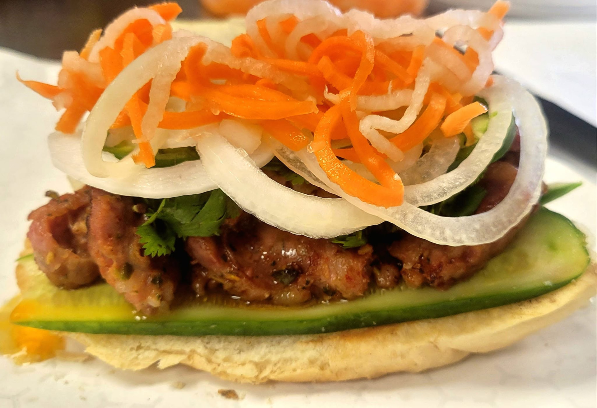 Spicy Thai Sausage Banh Mi